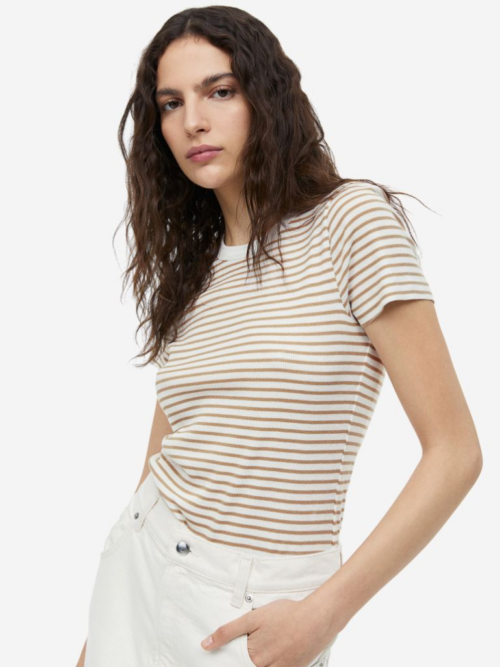 Ribbed modal T-shirt