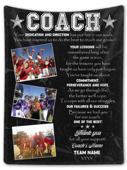 Custom Thank You Coach Blanket Appreciation Gift For Coach From Team