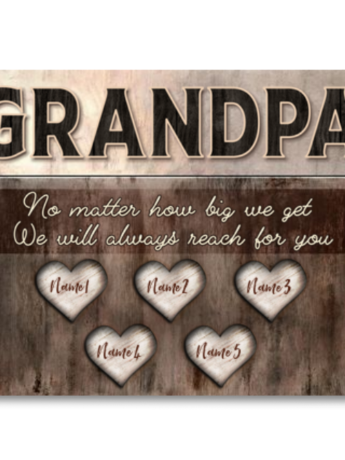 Grandpa No Matter How Big We Get Custom Name Canvas Print For Father's Day