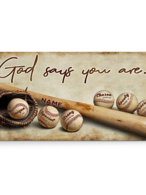 Inspirational Baseball Gift Ideas Sport God Says You Are Wall Art Decor