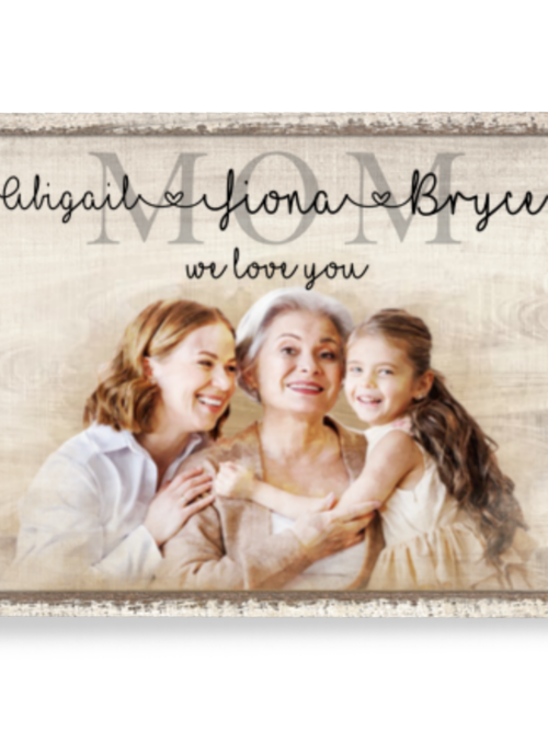 Meaningful Photo Gift For Mom With Personalized Names Canvas Print
