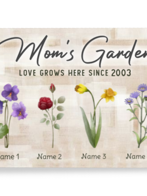 Perfect Gift For Mother's Day Personalized Gift Mom's Garden Canvas Print