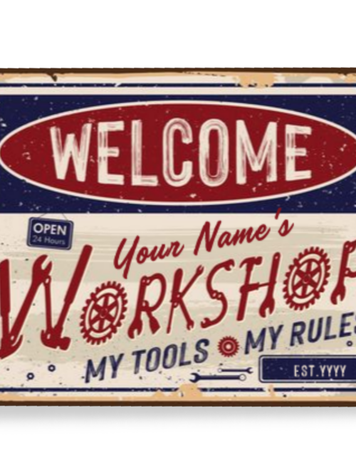 Rustic Garage Sign Personalized Unique Gift For Dad Canvas Print