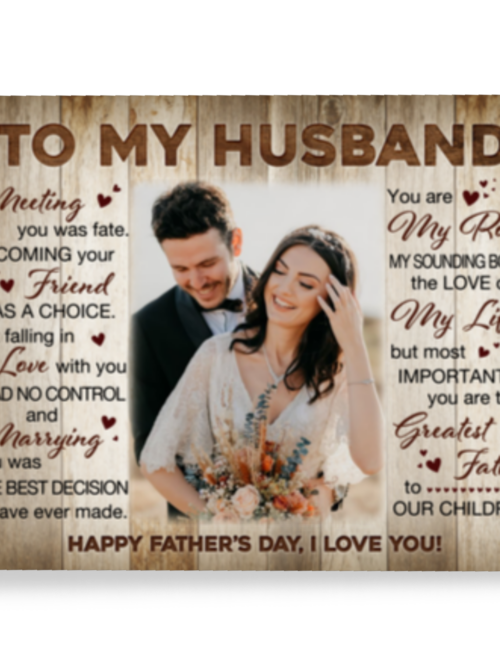 Sweet Message To My Husband Customized Father’s Day Canvas Print